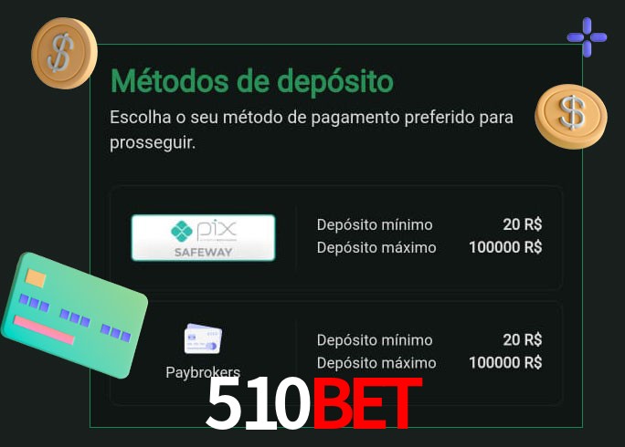 O cassino 510Bet oferece uma grande variedade de métodos de pagamento